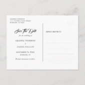 Navy Burgundy Blush Floral Wood Weddenfoto Aankondigingskaart (Achterkant)