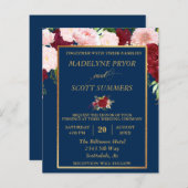 Navy Burgundy Blush Gold Lijst Budget bruiloft (Voorkant / Achterkant)