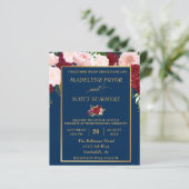 Navy Burgundy Blush Gold Lijst Budget bruiloft (Staand voorkant)