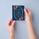 Navy Burgundy Blush Gold Lijst Gold Weduwbudget Flyer (Hand)