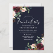 Navy Burgundy Blush Vrijgezellenfeest Brunch & Bub Kaart (Voorkant)