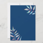 Navy Burgundy Blush Wedding Waterverf Floral Kaart (Achterkant)