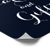 Navy Burgundy Floral Kaarten en Gifts Wedding Poster (Hoek)