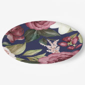 Navy Burgundy Floral Paper Bord (Gekanteld)
