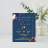 Navy Burgundy Gold Lijst Gold Weddenschap (Staand voorkant)