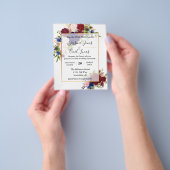 Navy Burgundy Gold Lijst Gold Weddenschap Flyer (Hand)
