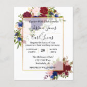 Navy Burgundy Gold Lijst Gold Weddenschap Flyer (Voorkant)