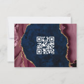 Navy, Burgundy & Goud Agate Details Kaart (Achterkant)