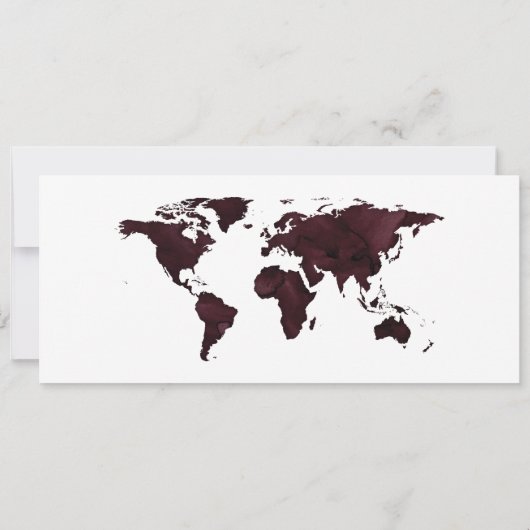 Navy Burgundy Map Boarding Pass Wedding Invitation Kaart (Achterkant)