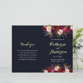 Navy Burgundy Marsala Boho vouwprogramma (Staand voorkant)