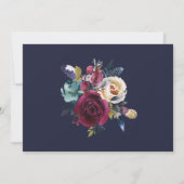 Navy Burgundy Merlot Floral Wedding Save the Date (Achterkant)