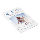 Navy Burgundy Photo Minimalist Save the Date Magneet (Rechterzijde)