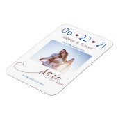 Navy Burgundy Photo Minimalist Save the Date Magneet (Linkerzijde)