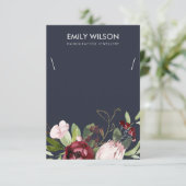 NAVY BURGUNDY PROTEA FLORAL KETTING DISPLAY KAART (Staand voorkant)