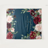 Navy Burgundy Vrijgezellenfeest Decor Backdrop Wandkleed (Voorkant (horizontaal))