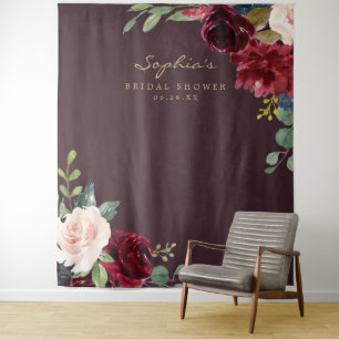 Navy Burgundy Vrijgezellenfeest Decor Backdrop Wandkleed