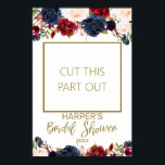 Navy Burgundy Vrijgezellenfeest Photo Booth Lijst Poster<br><div class="desc">Navy Burgundy Vrijgezellenfeest Foto Booth Lijst Trendy navy en vrijgezellenfeest foto lijst. Alleen knippen en monteren aan boord. Een leuke manier om foto's te maken op je vrijgezellenfeest.</div>