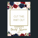 Navy Burgundy Vrijgezellenfeest Photo Booth Lijst Poster<br><div class="desc">Navy Burgundy Vrijgezellenfeest Foto Booth Lijst Trendy navy en vrijgezellenfeest foto lijst. Alleen knippen en monteren aan boord. Een leuke manier om foto's te maken op je vrijgezellenfeest.</div>