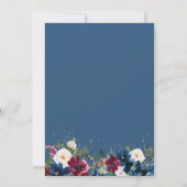 Navy Burgundy Waterverf Floral Save the Date (Achterkant)