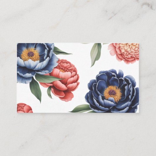 Navy & Burnt Orange Floral Save the Date Informatiekaartje (Achterkant)