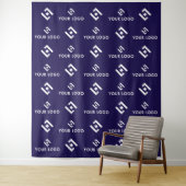 Navy Business Event Logo Step & Repeat Achtergrond Wandkleed (In situ)