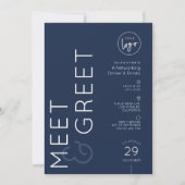 Navy Business Logo Meet & Greet Netwerkevenement Kaart (Voorkant)