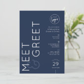 Navy Business Logo Meet & Greet Netwerkevenement Kaart (Staand voorkant)