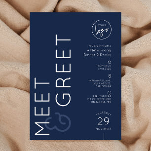 Navy Business Logo Meet & Greet Netwerkevenement Kaart