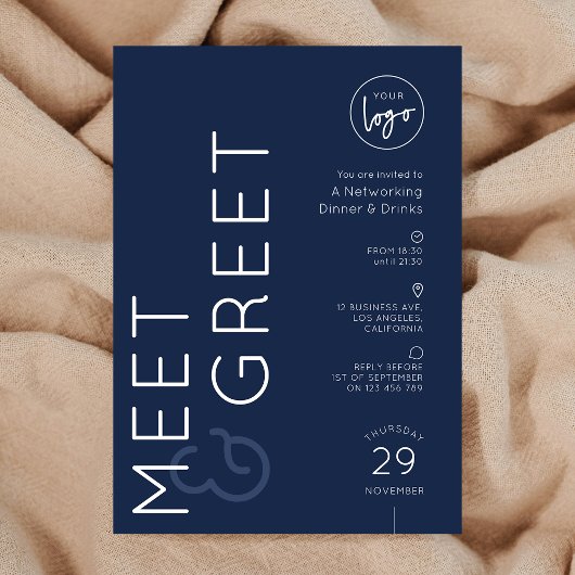 Navy Business Logo Meet & Greet Netwerkevenement Kaart