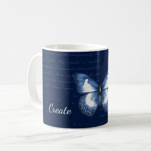 Navy Butterflies Love Letter Mok