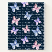 Navy Butterflies Monogram Gratitude Journal Notitieboek (Achterkant)