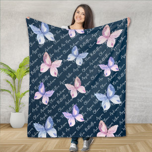 Navy Butterflies verschijnen als Angels dichtbij z Fleece Deken