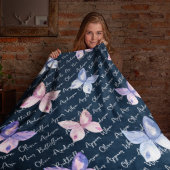 Navy Butterflies verschijnen als Angels dichtbij z Fleece Deken