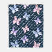 Navy Butterflies verschijnen als Angels dichtbij z Fleece Deken (Voorkant)