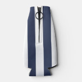 Navy Cabana Stripe en gepersonaliseerd rood monogr Flesjeskoeler (Achterkant)