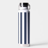 Navy Cabana Stripe en gepersonaliseerd rood monogr Waterfles (Achterkant)