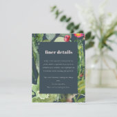 NAVY CACTI FOLIAGE WATERVERF WEDDING GEGEVENS INFORMATIEKAARTJE (Staand voorkant)