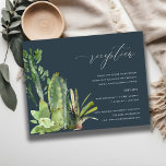 NAVY CACTI FOLIAGE WATERVERF WEDDING RECEPT INFORMATIEKAARTJE<br><div class="desc">Een perfect bruiloft collectie voor hen die op zoek zijn naar een smaakvol, elegant levendig cactus-thema. De design van het cactussen en het sachelesultaat worden met de hand in de waterverf geschilderd. Pas het aan met jouw naam, uw trouwdatum, en ben zeker om een speciaal bericht te omvatten. Veel design...</div>