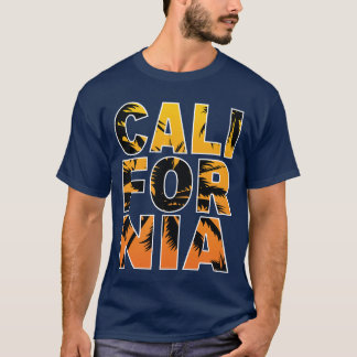 Navy California Palm Trees vult letters T-Shirt in