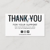 Navy Calligraphy Dank u Mini Media Insert Visitekaartje (Voorkant)