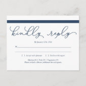 Navy Calligraphy RSVP Briefkaart (Voorkant)