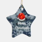 Navy Camo Star Merry-Ornament voor kerstmis Keramisch Ornament (Rechts)