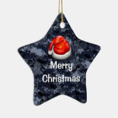 Navy Camo T-Shirt Merry-Ornament Keramisch Ornament (Rechts)