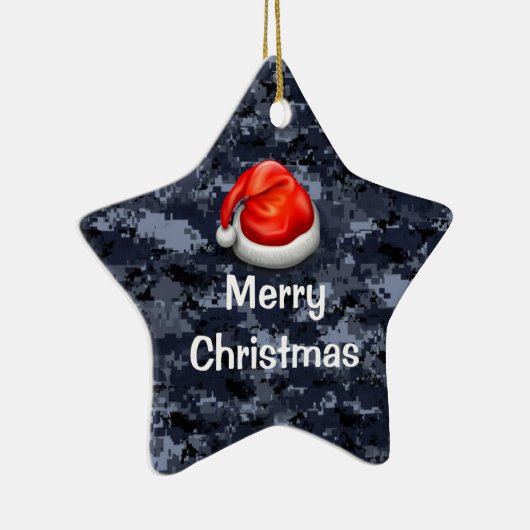 Navy Camo T-Shirt Merry-Ornament Keramisch Ornament (Rechts)