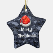 Navy Camo T-Shirt Merry-Ornament Keramisch Ornament (Links)