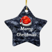 Navy Camo T-Shirt Merry-Ornament Keramisch Ornament (Achterkant)