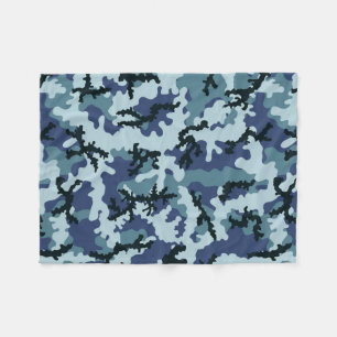 Navy camouflage fleece deken