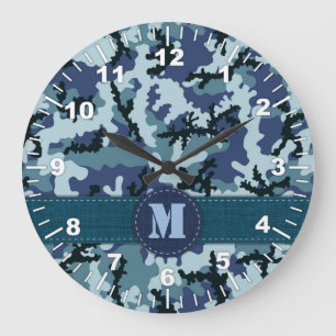 Navy camouflage grote klok