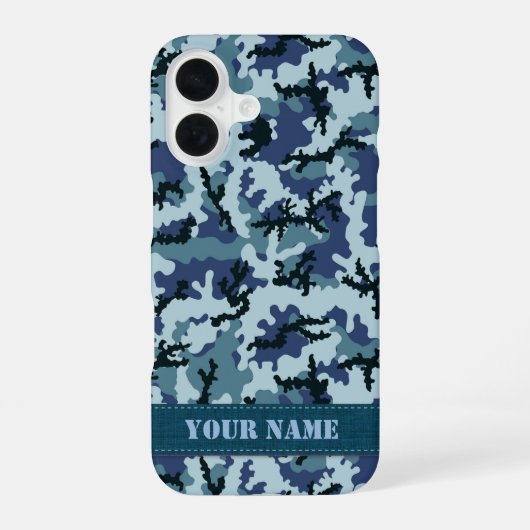 Navy Camouflage iPhone 16 Hoesje (Achterkant)