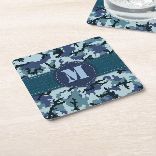 Navy camouflage kartonnen onderzetters (Schuin)